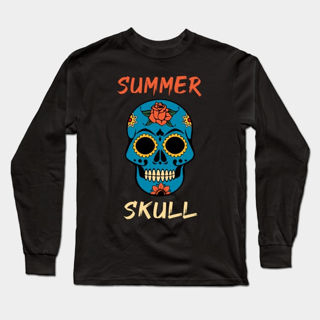 SUMMER SKULL Long Sleeve T-Shirt by GothicArabiccalligraphy